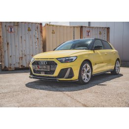 Накладка сплиттер на передний бампер Вариант3 на Audi A1 GB S-Line